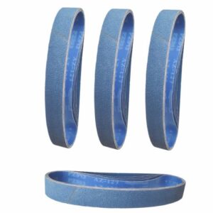 Schleifband 40 x 760 mm, hochwertige Korund- und Zirkoniumkorundpartikeln, gleichmäßige Partikel, gute Verschleißfestigkeit, zum Schleifen, Satinieren und Hochglanzpolieren von Metallen wie Stahl, Edelstahl, Alu, Kupfer, Inox und Holz