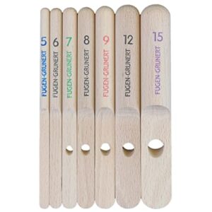 Fugen-Grundert Profi Glättfinger Set, 7-teilig, Silikonabzieher von 5 bis 15mm Breite, 4-in-1 Fugenwerkzeug für Rundfugen, integrierter Dosier-Cut