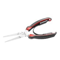 Professionelle Flachzange Facom 188 a.20cpe mit 200 mm langen, geriffelten Ausguss und PVC-Griff im Rot-Schwarz-Ton