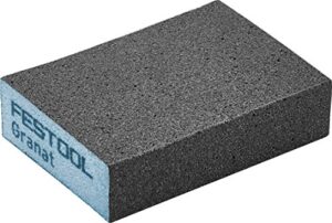 Festool Schleifblock mit Maßen 69 x 98 x 26 mm, Korngröße 220 und Inhalt 6 Stück Granat. Ideal für das Ausarbeiten von Kanten und Profilen.