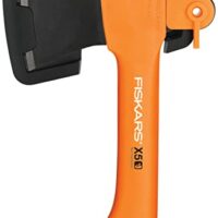 Hochwertiges Freizeitbeil von Fiskars mit antihaftbeschichteter Stahlklinge und Glasfaserverstärktem Kunststoff-Stiel, ideal für die Bearbeitung von Holz bis 3 cm