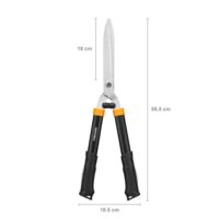 Fiskars Heckenschere HS21, 59 cm lang, für Form- und Rückschnitt von Hecken und Büschen, Gehärtete Stahlklinge, Soft-Touch Kunststoffgriff, Schwarz/Orange, Solid