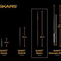 Fiskars Stiel Graphit für QuikFit Werkzeugköpfe, Länge: 156 cm, Aluminium, Schwarz/Orange, QuikFit, Produktbeschreibung, Gartenarbeit, Werkzeugstiel, Langlebigkeit, einfache Reinigungsmöglichkeiten