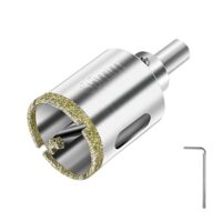 Flintronic Diamantbohrer, 35mm Lochsäge mit Zentrierbohrer und Glasbohrer mit Diamantbeschichtung für Kohlenstoffstahl. Ideal für das Schneiden von Löchern in Glas, Fliesen, Keramik, Marmor und Kalkstein.
