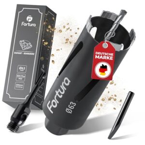 Professioneller Kernbohrer/Bohrkrone für SDS-Plus-Anschluss mit Diamantbohrkörper, geeignet für Untergründe von Ø42 bis 162mm und Länge 200mm.