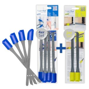 FUGENFUX Kombi Meister-Set: Klassik 4er + Small – Spezial-Fugenabzieher – Fugenglätter für jede Größe – Fugenabzieher mit Revolutionärer Zauber-Spitze für Extrem Enge Stelle – Made in Germany