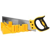 Futihing Gehrungssäge mit Führung, 30,5 cm ABS-Kunststoff, Winkelklemmung, Gehrungskasten mit 35,6 cm Rücksäge für Holzarbeiten