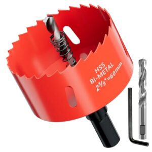Hochwertige Bi-Metall-Lochsäge mit 60mm Durchmesser für schnelles und präzises Schneiden von Holz, Kunststoff, Gipskarton, dünnen Metallplatten und mehr.