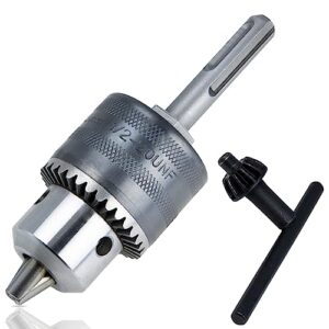 Zahnkranzbohrfutter 1,5-13 mm, 1/2-20UNF, Zubehör für Bohrhämmer, inklusive SDS-Plus Adapter Aufnahme, aus hochwertigem Vollmetall gefertigt und ideal für den harten Einsatz geeignet
