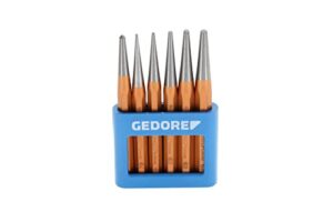GEDORE Durchtreiber-Satz, 6-teilig, Splinttreiber-Set im PVC-Halter, gehärtet, angelassen, Stahl, Werkzeug für Profis