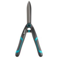 Gartenschere mit spezieller Z-Form und antihaftbeschichteten Präzisionsklingen für exakteren Formschnitt, ergonomisch geformt für ermüdungsfreies Arbeiten