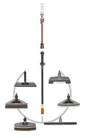 Wasserführender Stiel für Gardena Cleansystem-Anschlussgeräte, isolierender Griff, stufenlos regulierbar