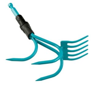 Praktisches 2-in-1 Gartenwerkzeug, Gardena combisystem-Grubber-Rechen, türkisschwarz, One Size