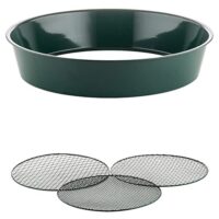 Gartensieb aus Metall mit drei austauschbaren Siebeinsätzen für feine und grobe Siebung - ideal für Kompost, Erde, Sand und mehr