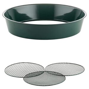 Gartensieb aus Metall mit drei austauschbaren Siebeinsätzen für feine und grobe Siebung - ideal für Kompost, Erde, Sand und mehr