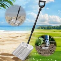 Gartenspaten mit Stiel 127cm, robuste Gartenschaufel zum Graben und Pflanzen mit D-Handel, abnehmbarer und tragbarer Design als Spathensaule Strand-Schneeschaufel Metall