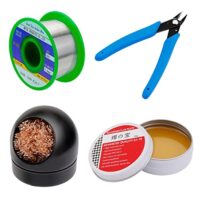 Löttechnik, Lötflussmittel, Bleifreier Lötdraht, Lötspitzenreiniger, Micro-Shear-Drahtschneiderzange, 4-teiliges Lötwerkzeugset für Heimwerker und Elektroniker