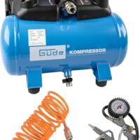 Güde Kompressor Airpower 190/08/6, ölfrei, max. Druck 8 bar, Kessel 6 l, 1100 W, effektive Liefermenge 145 l/min, Druckminderer/Manometer/Kondensatablasschraube, inklusive 6-teiligen Zubehör