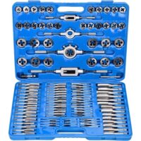 Professionelles Gewindeschneider Set mit 110 Einzelteilen für M2 bis M18 Gewinde, ideal für Heimwerker und Handwerker zur Bearbeitung von Eisen, Stahl, Aluminium usw.