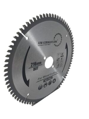HM-Kreissägeblatt für Kappsägen, 216 x 30 Z= 80 WZ, Industriequalität, negativer Spanwinkel für präzise Sägebahnen