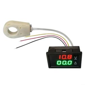 Hochwertiger Hall-Effekt Voltmeter Amperemeter mit doppeltem Digitaldisplay für präzise Messungen von Spannungs- und Stromwerten, geeignet für DC 0-300V und 50A bis 400A, wasserdicht und zuverlässig.