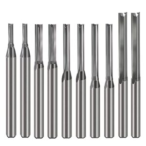 HOZLY 1/8 Zoll gerades Oberfräsen-Set, hochwertige Fräser für Holz, MDF und Acryl mit verschiedenen Dünmen und breitem Spektrum an Verarbeitungsmöglichkeiten