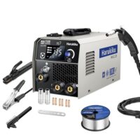 Kompaktes Multifunktions-Schweißgerät für Profis und Hobbyisten, 3-in-1 Elektroden Schweißgerät mit Synergischem Drahtvorschub, kompakter IGBT Inverter Schweissgerät