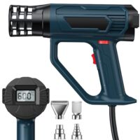 Leistungsstarker Heißluftfön mit 2500W Leistung, LCD-Digitalanzeige für Temperaturüberwachung und zwei Luftstrom-Einstellungen für verschiedene Anwendungen wie Farben entfernen, Löten und PVC-Rohren schrumpfen