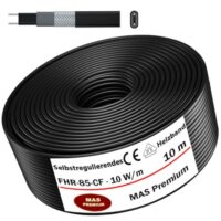 Selbstregulierendes Heizband für Frostschutz und Temperaturerhaltung bis 85°C, 10 W/m, flexible Länge 5-100m, Wasserleitung und Dachrinnenheizung