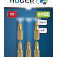 Höger-Technik PZ2 Schrauberbits 25 mm, 5 Stück, aus S2-Stahl gefertigt, TiN-beschichtet, Slim-Profil, rutschfest, für Akku- & Netzschrauber