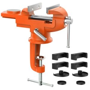Housolution 360° Drehbarer Schraubstock mit Amboss und Achse, ideal für Werkstatt oder Tisch, hochwertiger Stahlbau und einfache Bedienung.