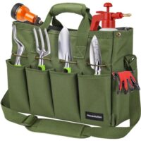 Wasserdichte Gartenwerkzeugtasche mit mehreren Taschen und verstellbarem Schultergurt für Haus und Garage