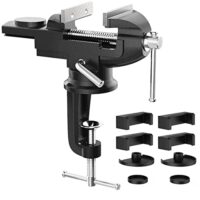 Universal 360° Drehbarer Schraubstock mit Amboss und Achse, ideal für Holzbearbeitung und Handwerksarbeiten.
