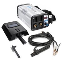 Hochwertiges Inverter-Schweißgerät mit 200A und modernster IGBT-Technologie, ideal für das Schweißen von Stahl, Edelstahl, Aluminium und Gusswerkstoffe, mit digitaler LCD-Anzeige und verschiedenen Sicherheitsfunktionen wie Arc-Force, Hot-Start und Anti-Stick.
