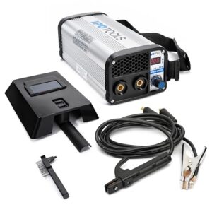Hochwertiges Inverter-Schweißgerät mit 200A und modernster IGBT-Technologie, ideal für das Schweißen von Stahl, Edelstahl, Aluminium und Gusswerkstoffe, mit digitaler LCD-Anzeige und verschiedenen Sicherheitsfunktionen wie Arc-Force, Hot-Start und Anti-Stick.