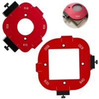 2 Stück Eckradius-Frässchablonen, 4 in 1 Radius Schnellvorrichtung für Holzbearbeitung DIY, R10 R15 R20 R25 R30 R35 R40 R50 Radius Jig Router Schablonen, Frässchablonen für Oberfräse