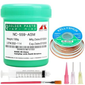 KELLYSHUN NC-559 Flussmittel Löten, 100g No-Clean Bleifreies Kolophonium Flussmittel für SMD, BGA, PCB und Haushaltsgeräteparaturen