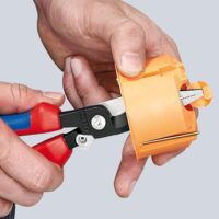 Professionelle Elektro-Installationszange mit Mehrkomponenten-Hüllen, schwarz atramentiert, 200 mm, ideal für Elektriker und Installateure