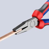 KNIPEX Flachzange mit Comfort-Griffen schwarz atramentiert 160 mm, Werkzeugkasten, Flachzange für Arbeiten in engen Räumen