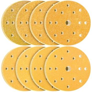 80-Stueck Schleifpapier 150mm Klett Koerung 40 60 80 120 180 220 320 400 15 Loch fuer Exzenterschleifer, hochwertige Schleifpapiere fuer optimalen Schleifarbeitsplatz