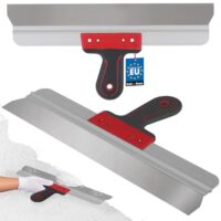 Edelstahl Flächenspachtel zum Auftragen von Spachtelmasse Gips Putz 450 mm, professionelles Werkzeug für Handwerker und Anwender im Bereich der Gips- und Putzarbeiten