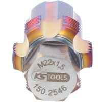 KS Tools 150.2546 Gewindenschneider mit Führungsbolzen für Partikelfiltersensoren, M22x1,5 - Detailansicht des Werkzeugs mit Sondengewinde