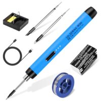 Kabelloses Lötkolben Set mit 3 Temperaturoptionen, USB Lötkolben, 3 Lötspitzen, Lötkolbenständer, Lötdraht und Lötpaste für Reparatur und Schweißen von Elektronikgeräten und Haushaltsgeräten