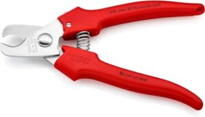 Knipex Kabelschere mit Kunststoff umspritzten Griffen und gehärteten Schneiden für sicheres Schneiden von Kabeln und Drähten