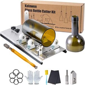 Glassschneider für Flaschen, Kalawen Glasschneider aus Edelstahl, 5-verstellbares Rad, perfekt zum DIY-Projekt, um Glasflaschen zu schneiden