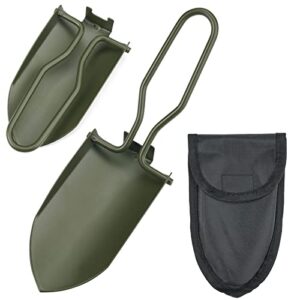 Klappspaten Gartenschaufel Klein, Mini Handschaufel Schaufel aus Edelstahl mit Klappfunktion und Gürteltasche. Ideal für Gartenarbeiten, Camping und Outdoor-Aktivitäten.