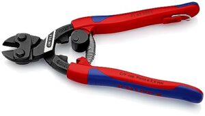 Knipex CoBolt Kompakt Bolzenschneider, schwarz atramentiert, mit schlanken Mehrkomponenten Hüllen, für weichen und harten Draht, Pianodraht, Bolzen, Nägel und Niete