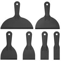 6 Stk Kunststoffspachtel Zubehör Set, Spachtelmesser Schaber Kittmesser Werkzeug für 3D Drucker Harz Entfernung Spackeln Patchen (Schwarz)
