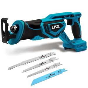 L1NXIXI Akku Säbelsäge für Makita 18V Akku, variabler Geschwindigkeit, 22 mm Hublänge, elektrische Universalsäge mit 4 Sägeblättern für Holz und Metall
