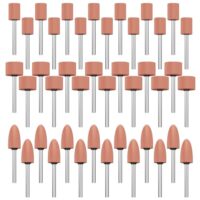 Labmilon 42 Pcs Korund Schleifspitze Set, Schleifaufsätze für Rotationswerkzeug Drehwerkzeug Zubehör, Schleifspitzen 3mm Schaft, Stein Schleifen Polierkopf für Schleifen, Polieren, Entgraten